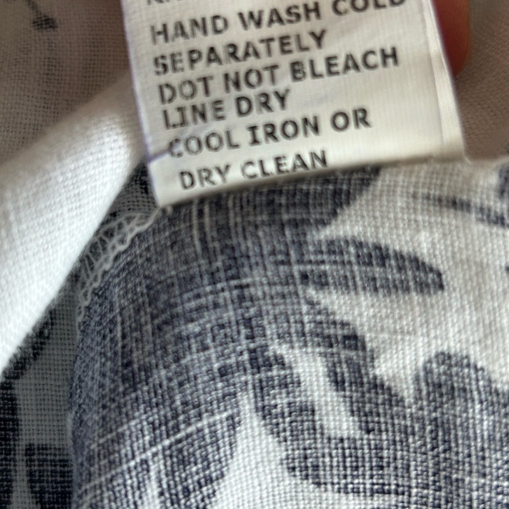 Pretty linen shift dress in navy and white - Picture 7 of 9